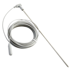 Long white and metal Earthing grounding rod with attached white cable.