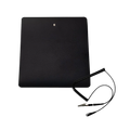 Black Earthing car seat mat with black coiled cable.