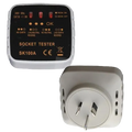 Earthing grounding power outlet socket tester in white.