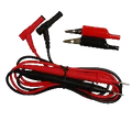 Set of electrical test leads with red and black cables used for Earthing grounding.