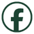 Facebook social media logo in white against a dark green background.
