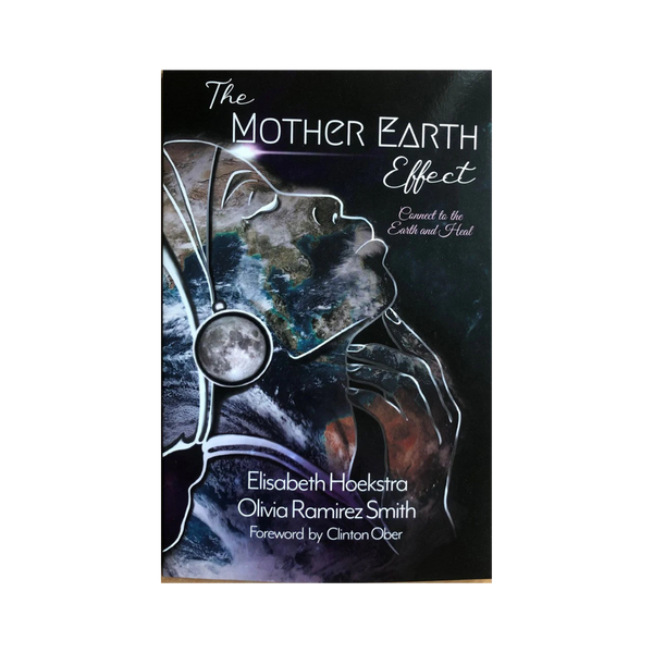 Book cover of 'The Mother Earth Effect' with artistic depiction of a face, the earth and the moon.